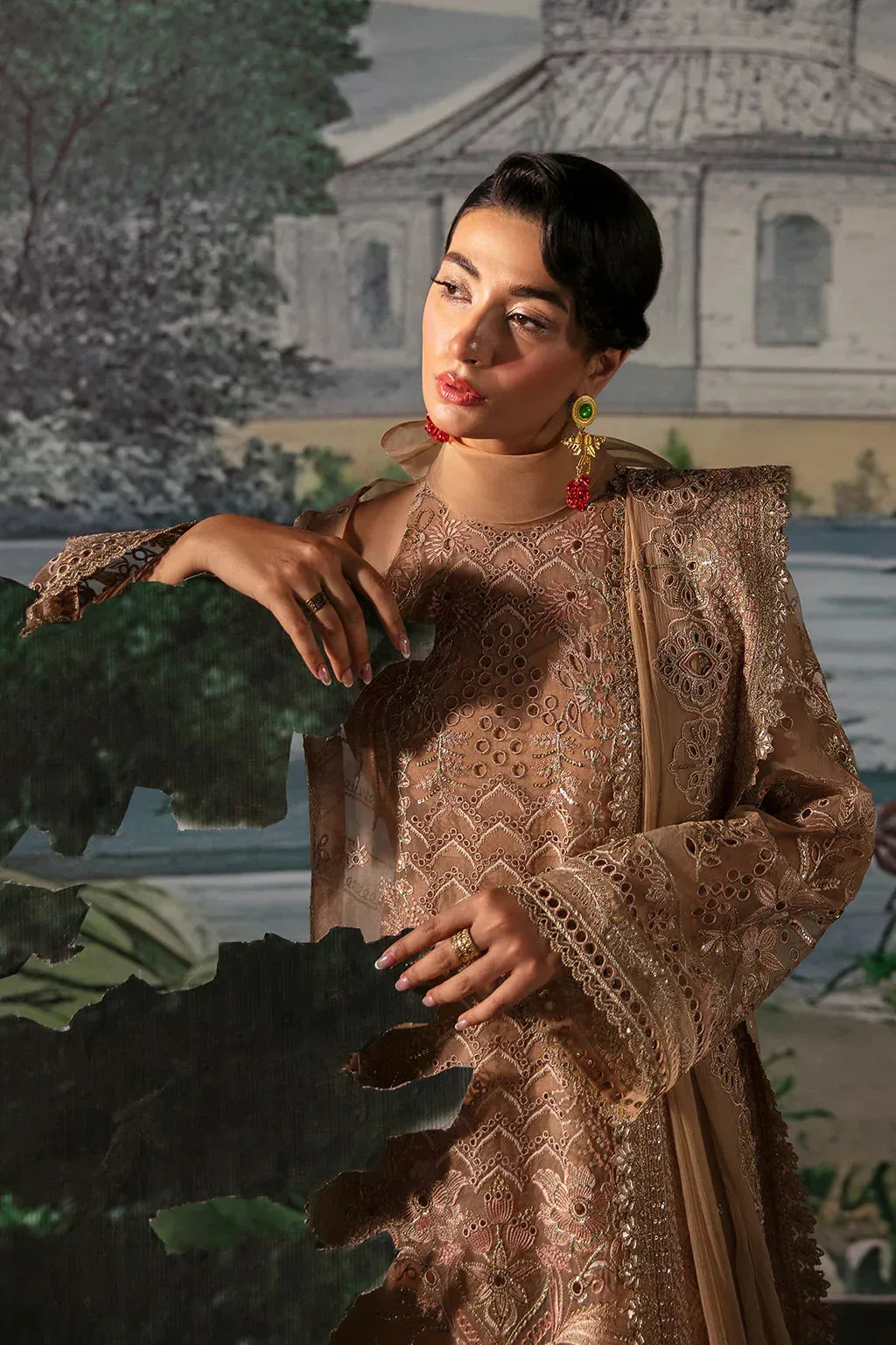 Afrozeh Fuchsia Raw Silk – view 4 – Poshaq