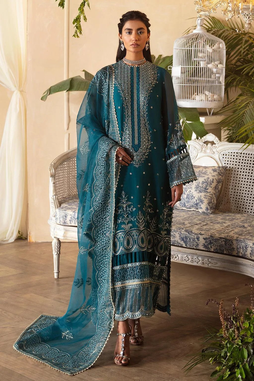 Afrozeh Fuchsia Raw Silk – view 2 – Poshaq