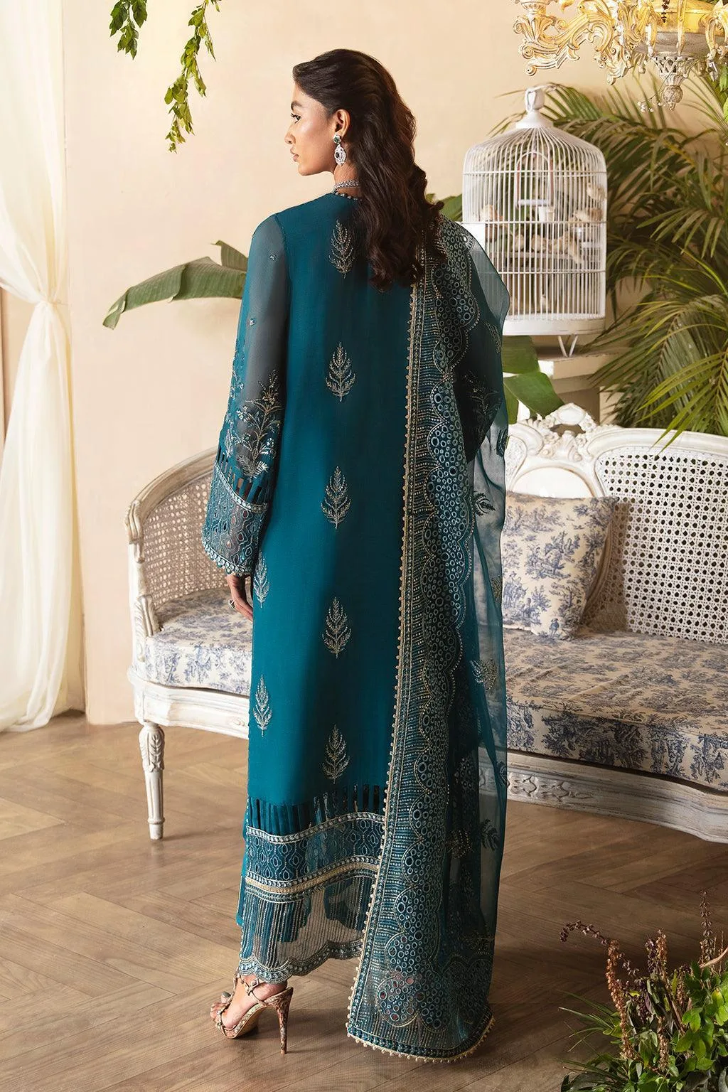 Afrozeh Fuchsia Raw Silk – view 3 – Poshaq