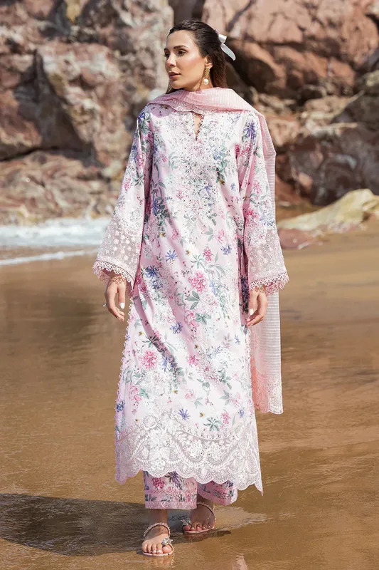 Afrozeh Summer Together Pink Organza – view 1 – Poshaq