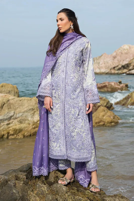 Afrozeh Summer Together Lilac Organza – view 1 – Poshaq