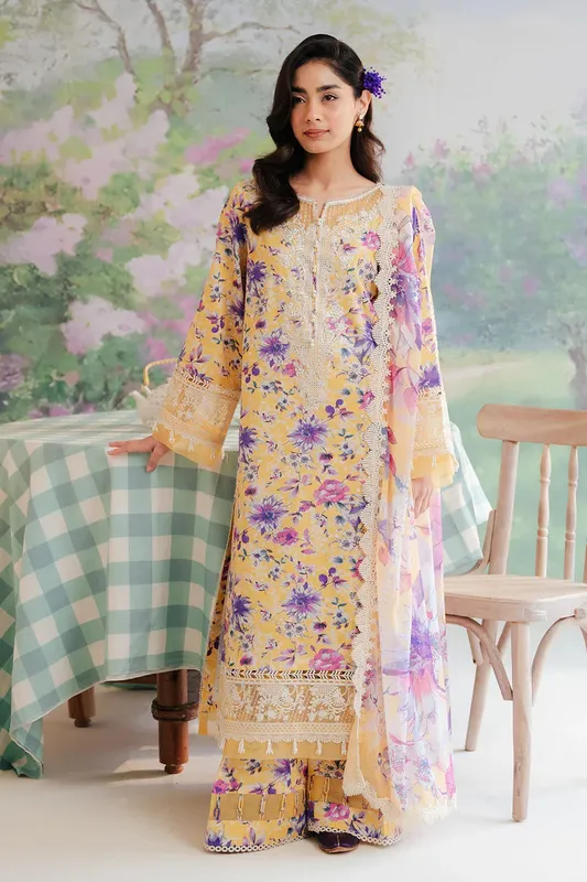 Afrozeh The Floral Charm Orange Organza – view 1 – Poshaq