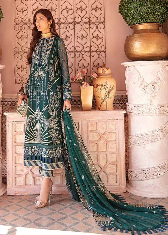 Afrozeh Nauratan Chiffon Collection22 Green Raw Silk – view 1 – Poshaq