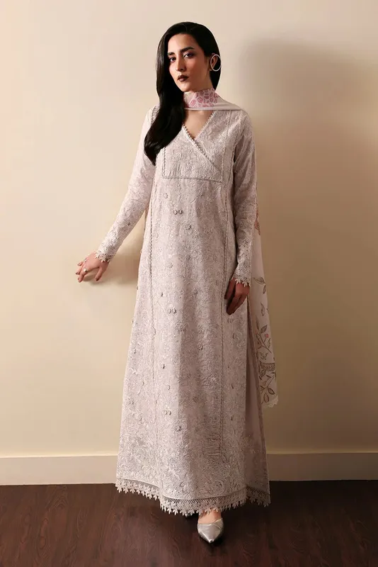 Afrozeh Rhythm RTW Grey Organza – view 1 – Poshaq