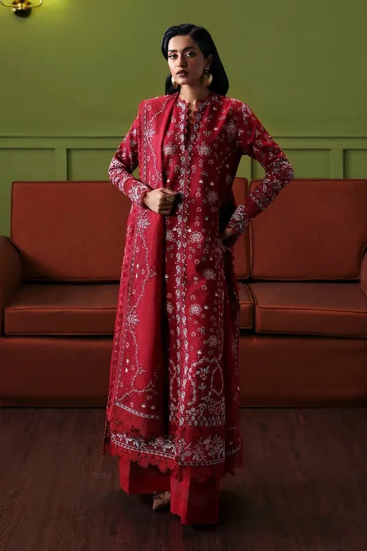 Afrozeh Rhythm RTW Red Organza – view 1 – Poshaq
