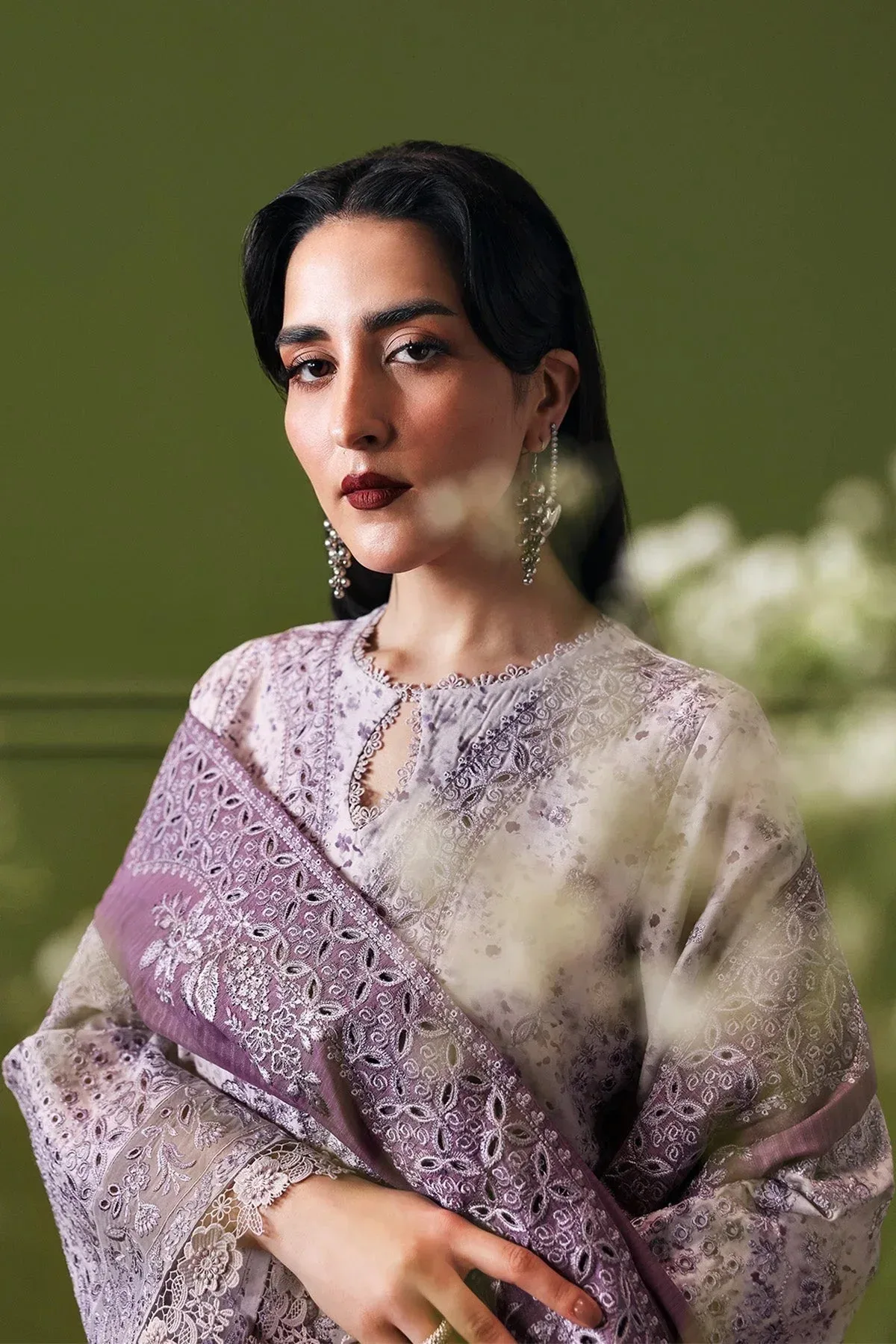 Afrozeh Rhythm RTW Lilac Chiffon – view 4 – Poshaq