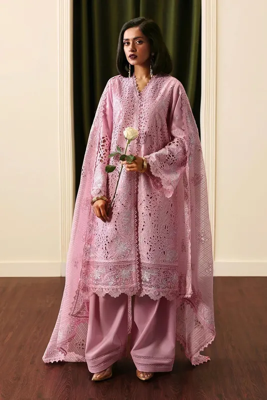 Afrozeh Rhythm RTW Pink Organza – view 1 – Poshaq
