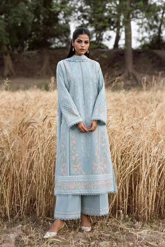 Afrozeh Mulaqaat Lawn Green Cotton – view 1 – Poshaq
