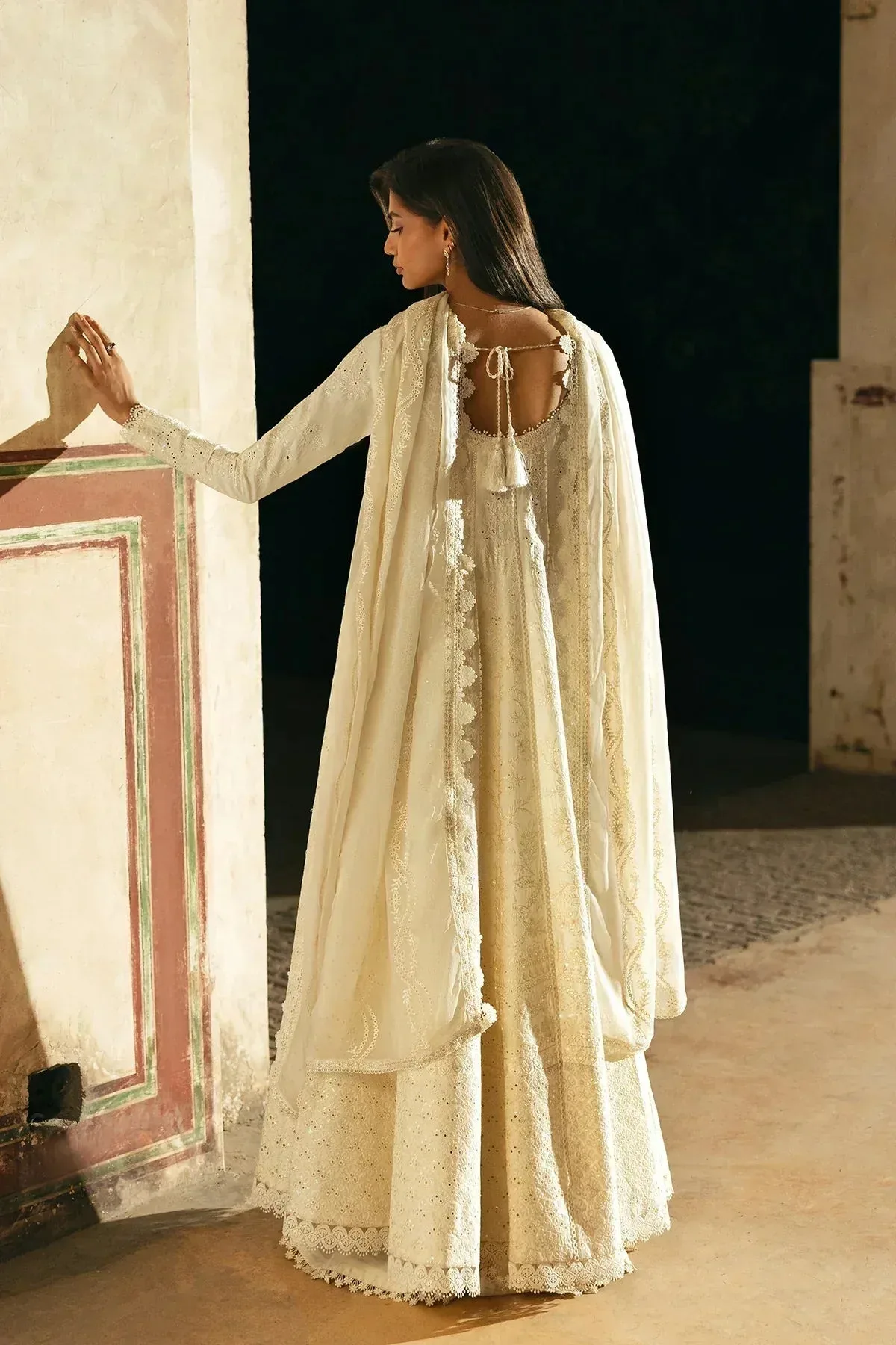Afrozeh Mulaqaat Lawn White Chiffon – view 3 – Poshaq