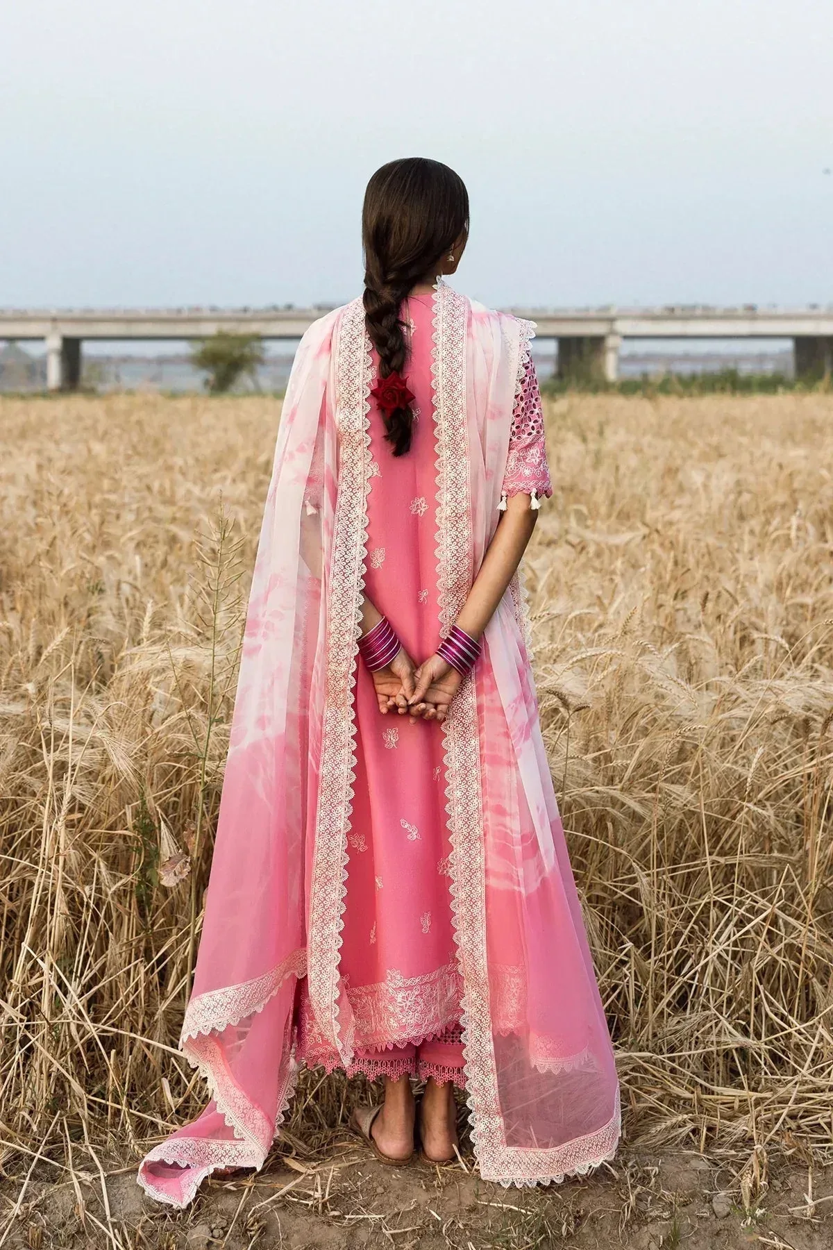 Afrozeh Mulaqaat Lawn White Organza – view 3 – Poshaq