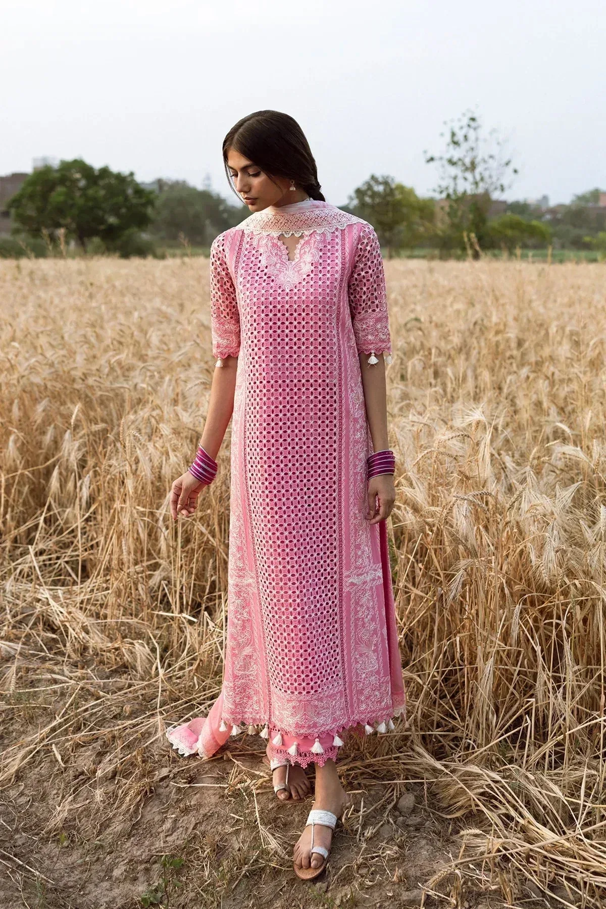 Afrozeh Mulaqaat Lawn White Organza – view 4 – Poshaq