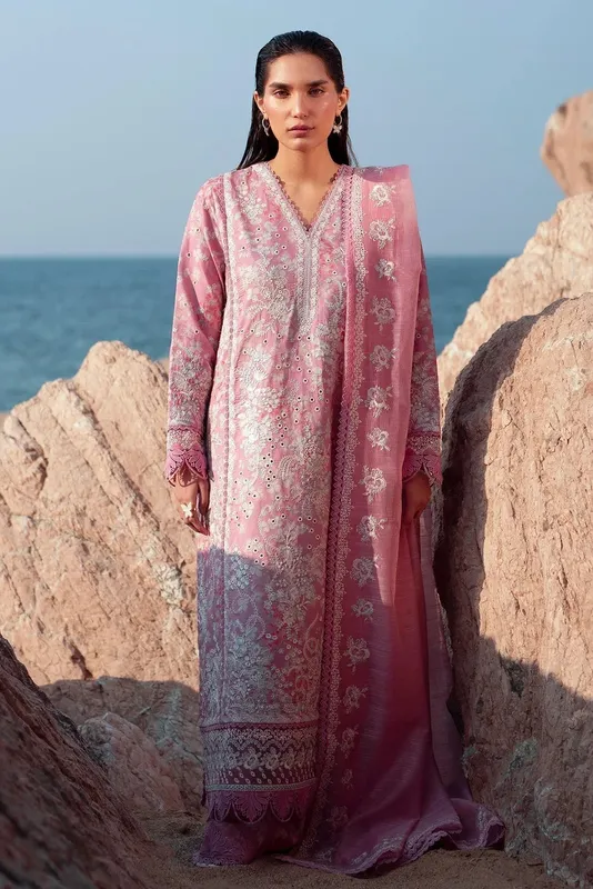 Afrozeh Summer Together 25 Pink Organza – view 1 – Poshaq