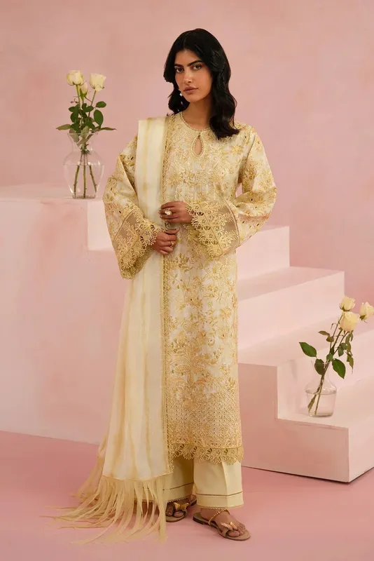 Afrozeh Floral Charm 25 Organza – view 1 – Poshaq