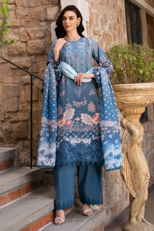 Afrozeh Damask The Holiday Edit '25 - Lawn Lawn – view 1 – Poshaq