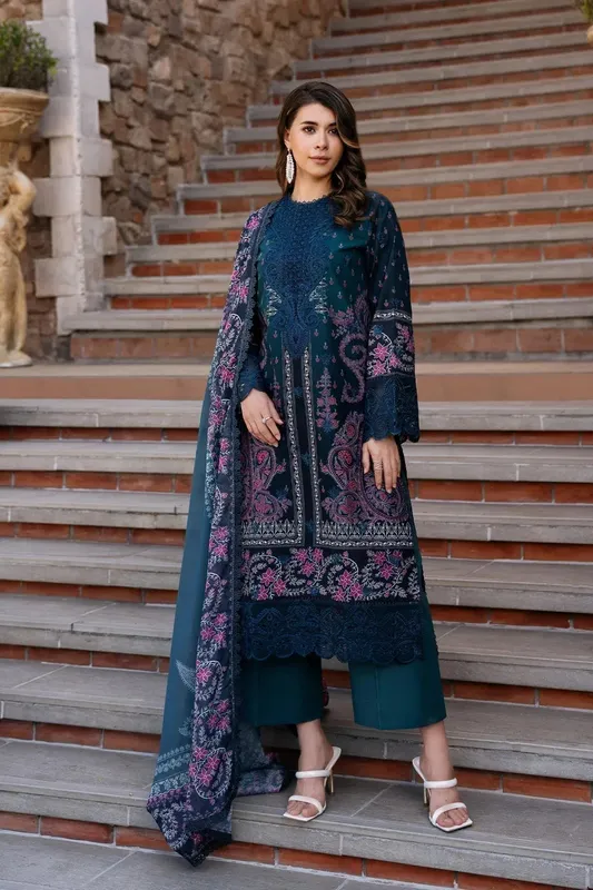 Afrozeh Damask The Holiday Edit '25 - Lawn Lawn – view 1 – Poshaq