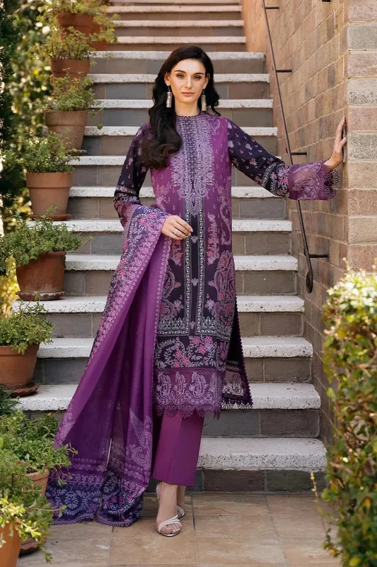 Afrozeh Damask The Holiday Edit '25 - Lawn Lawn – view 1 – Poshaq