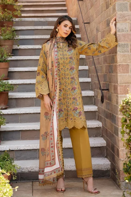Afrozeh Damask The Holiday Edit '25 - Lawn Lawn – view 1 – Poshaq