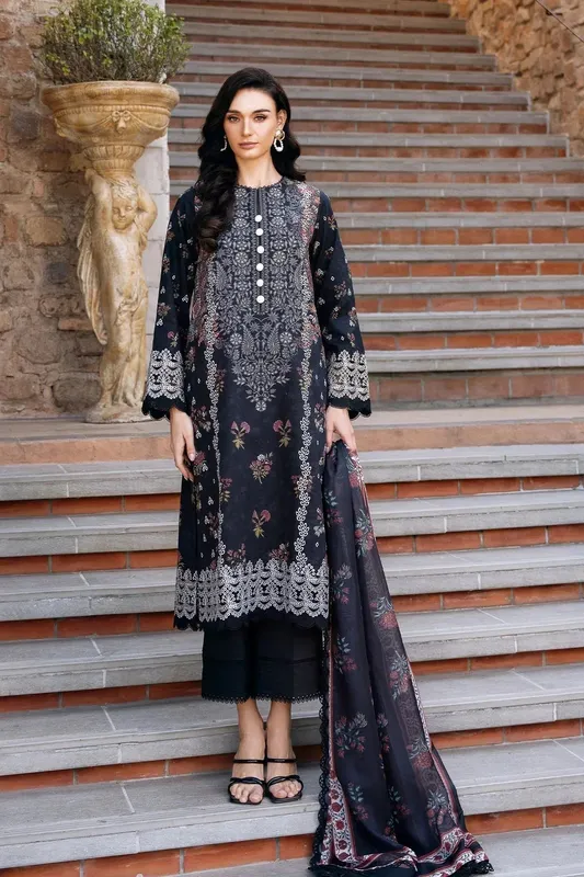 Afrozeh Damask The Holiday Edit '25 - Lawn Lawn – view 1 – Poshaq