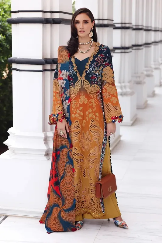 Afrozeh Luxury Embroidered & Printed Lawn Cotton – view 1 – Poshaq