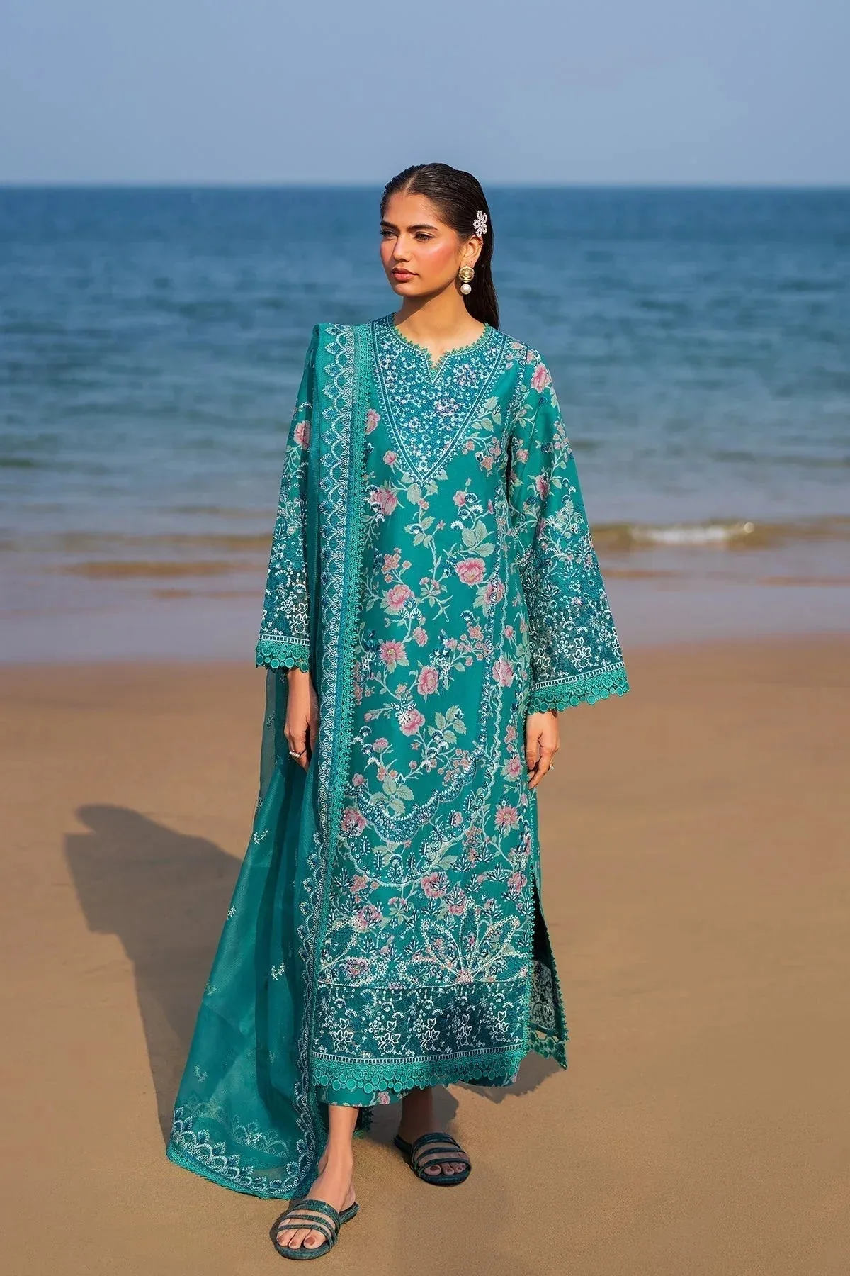 Afrozeh Endless Summer Green Cotton – view 1 – Poshaq