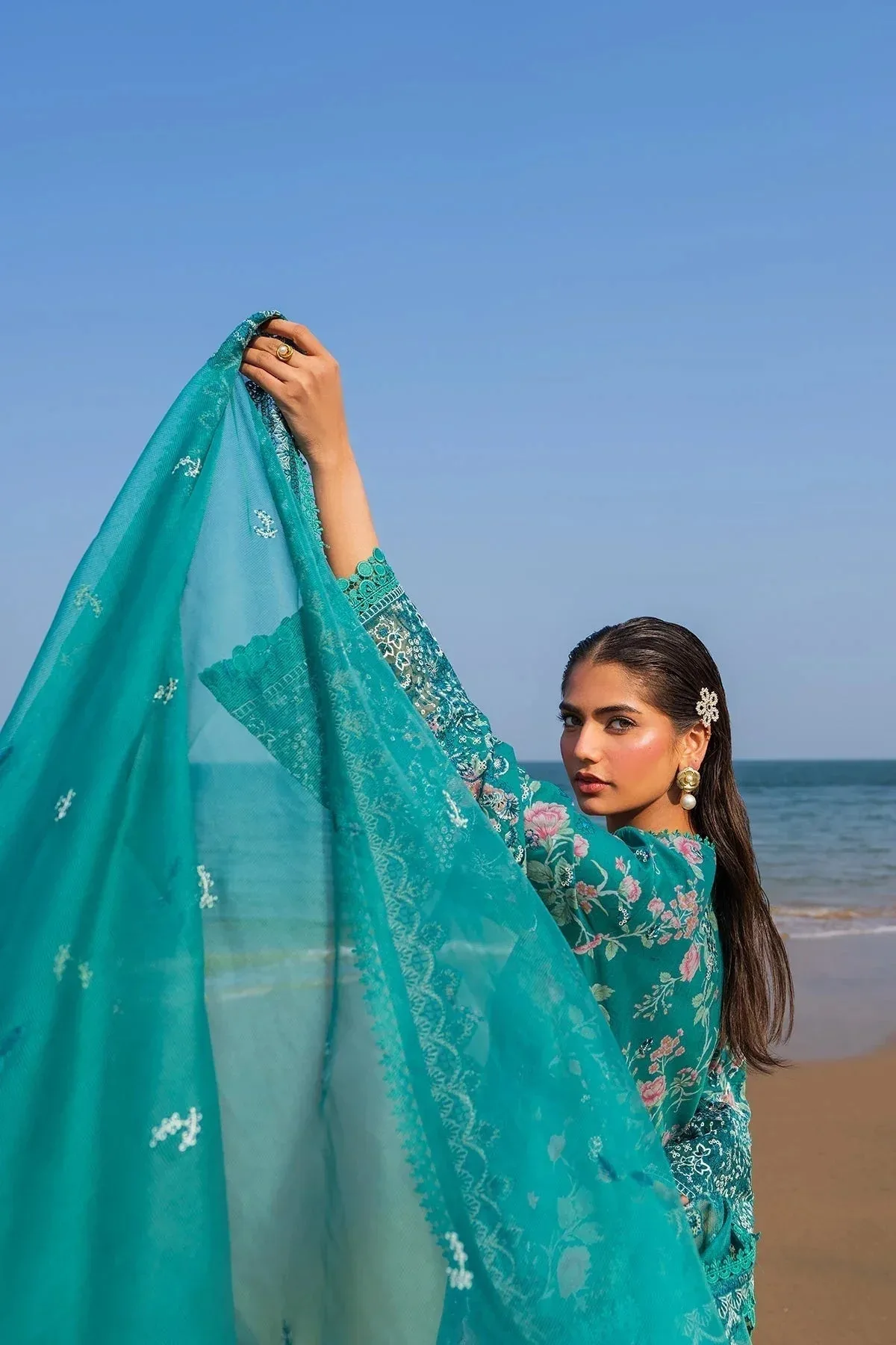 Afrozeh Endless Summer Green Cotton – view 3 – Poshaq