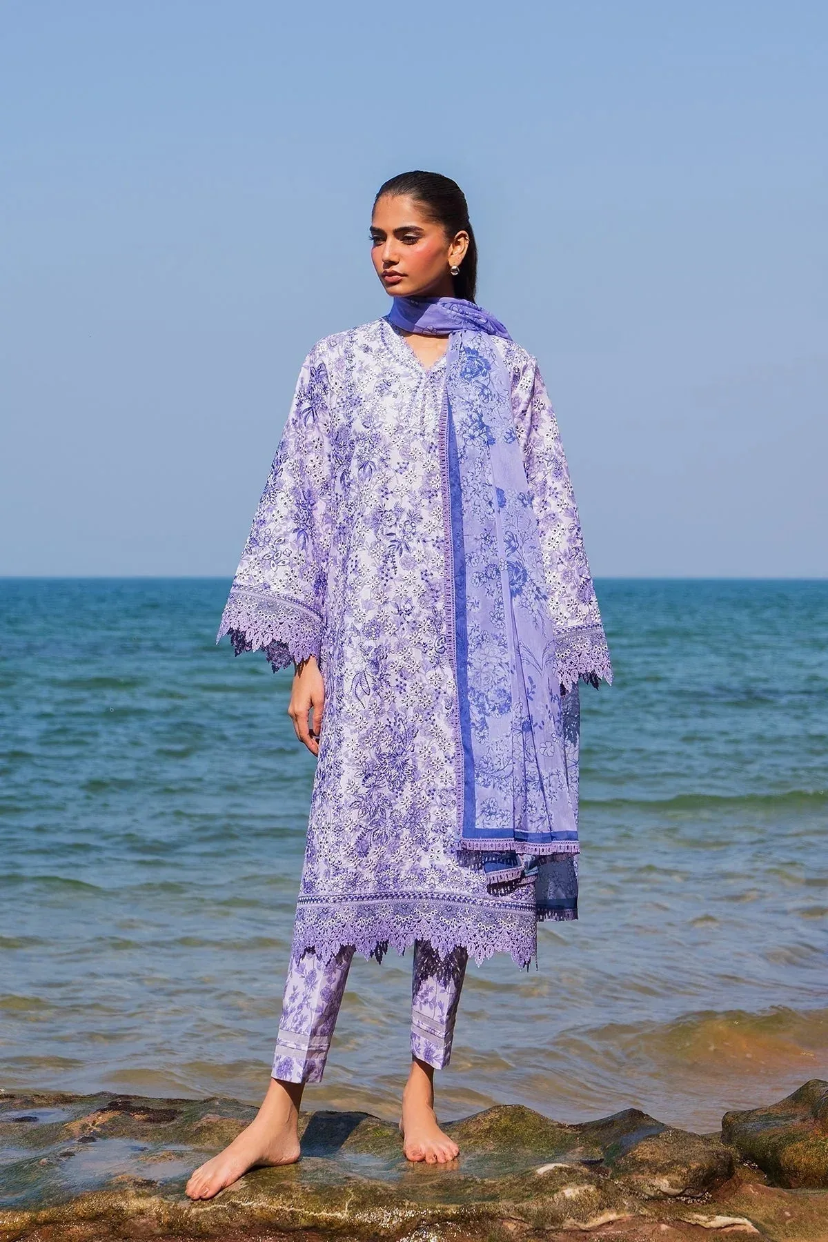 Afrozeh Endless Summer Lilac Chiffon – view 1 – Poshaq