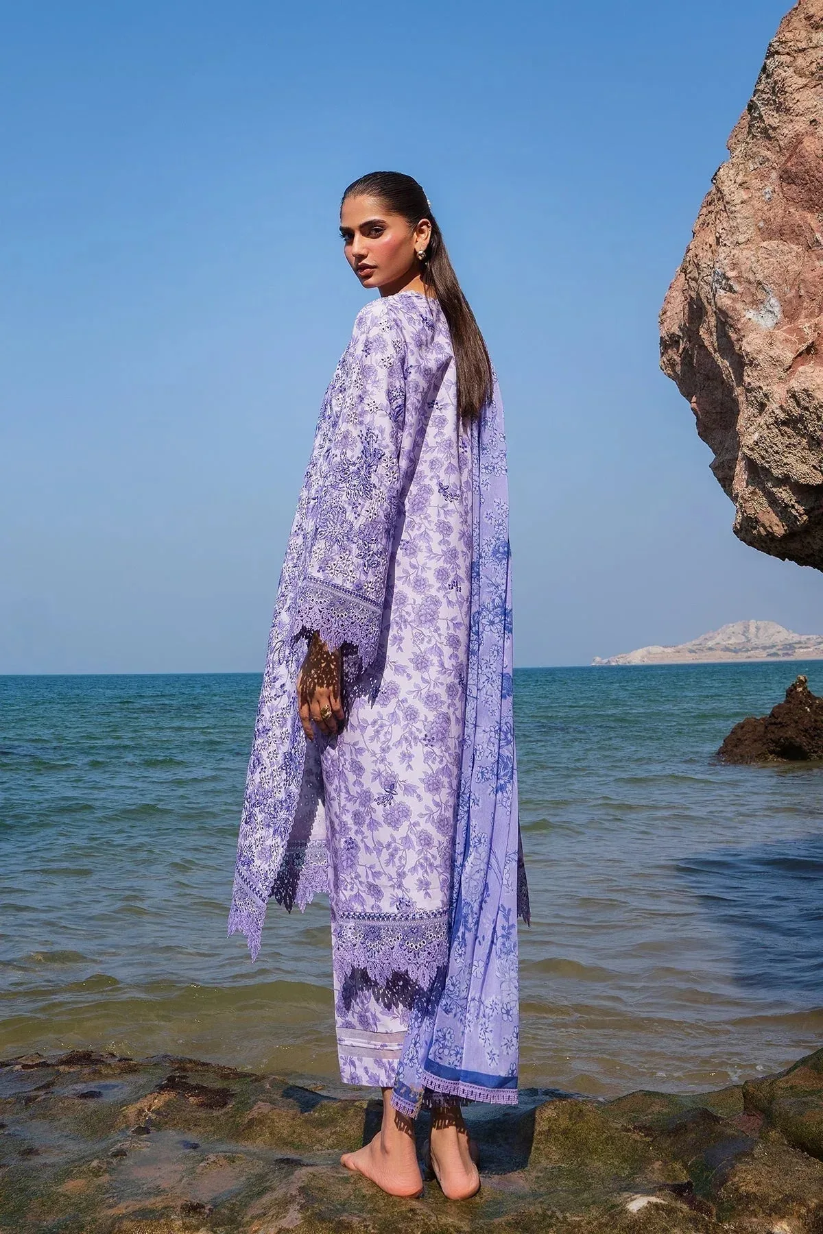 Afrozeh Endless Summer Lilac Chiffon – view 2 – Poshaq