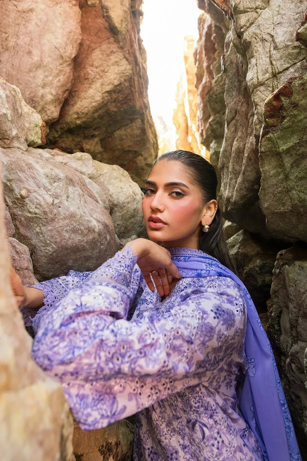 Afrozeh Endless Summer Lilac Chiffon – view 3 – Poshaq