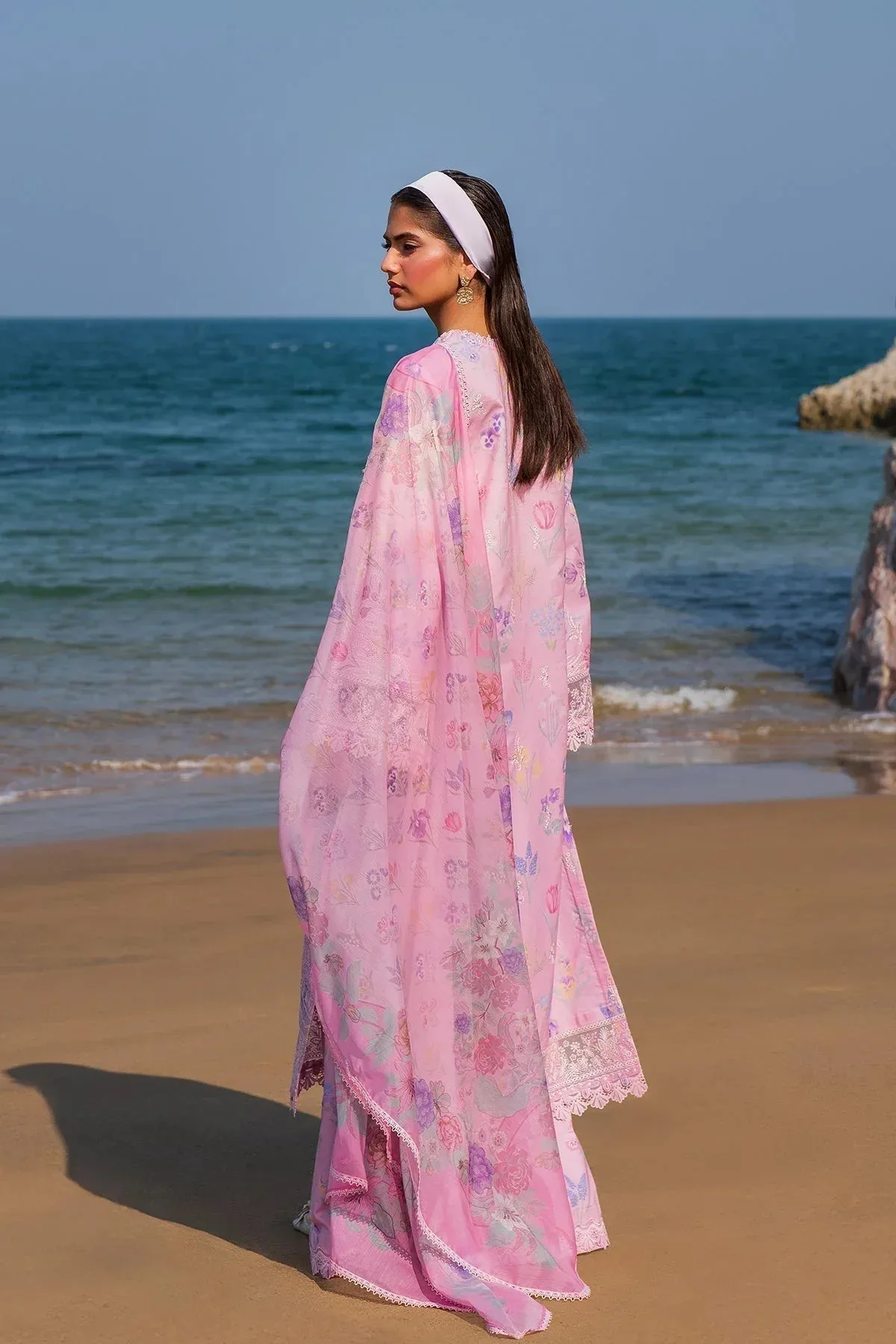 Afrozeh Endless Summer Pink Organza – view 2 – Poshaq