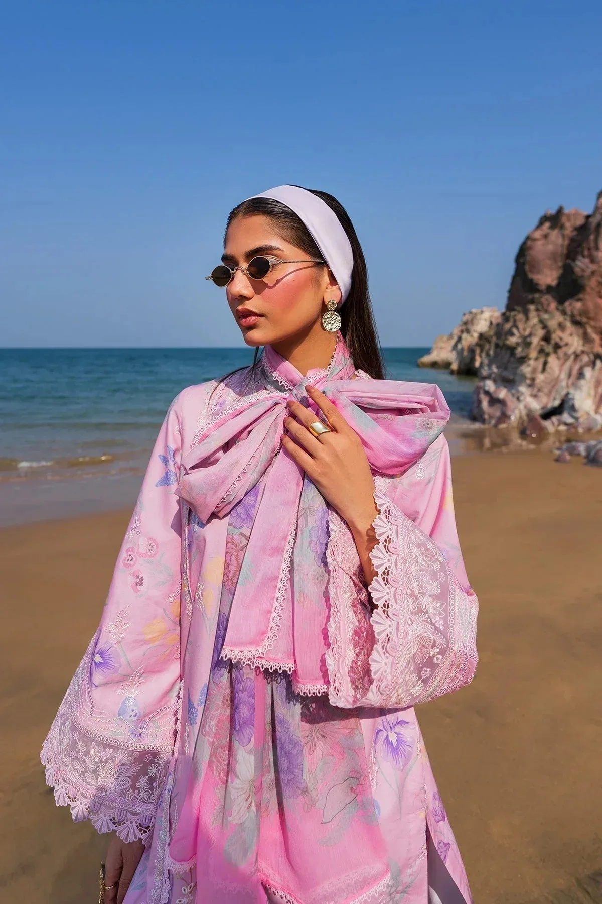 Afrozeh Endless Summer Pink Organza – view 3 – Poshaq