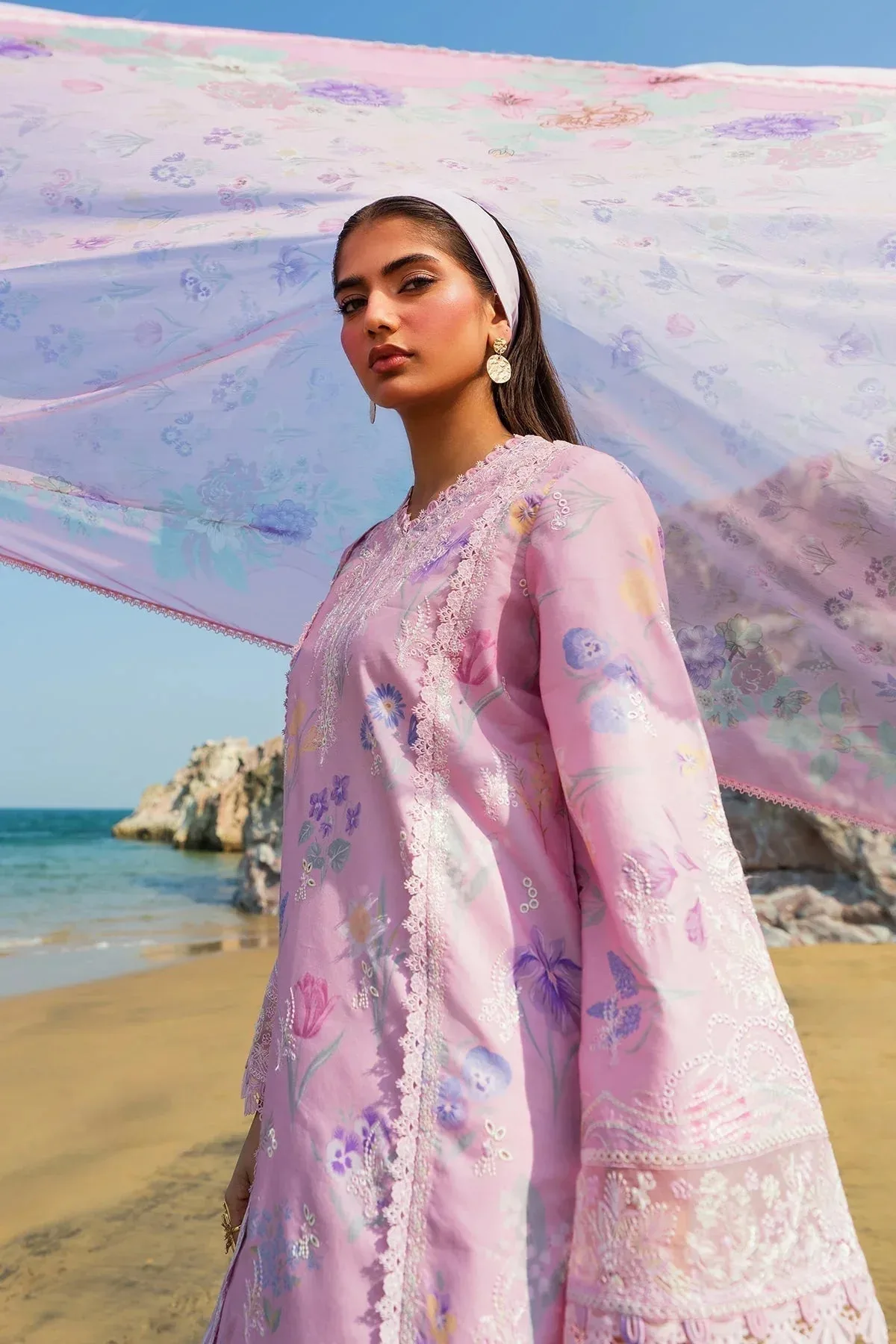 Afrozeh Endless Summer Pink Organza – view 4 – Poshaq