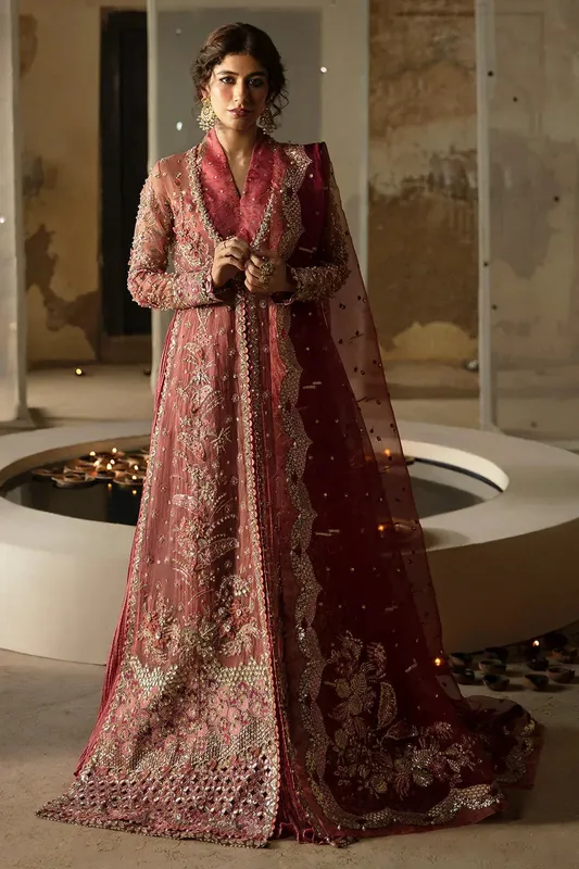 Afrozeh Pink Raw Silk – view 1 – Poshaq