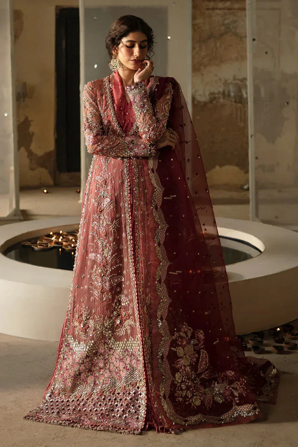 Afrozeh Pink Raw Silk – view 3 – Poshaq