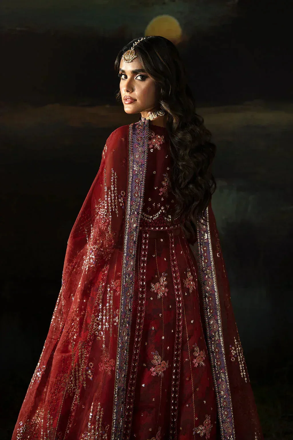 Afrozeh Rust Raw Silk – view 8 – Poshaq