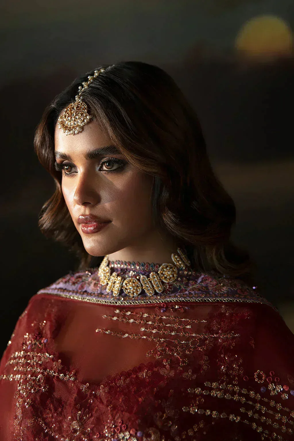 Afrozeh Rust Raw Silk – view 9 – Poshaq