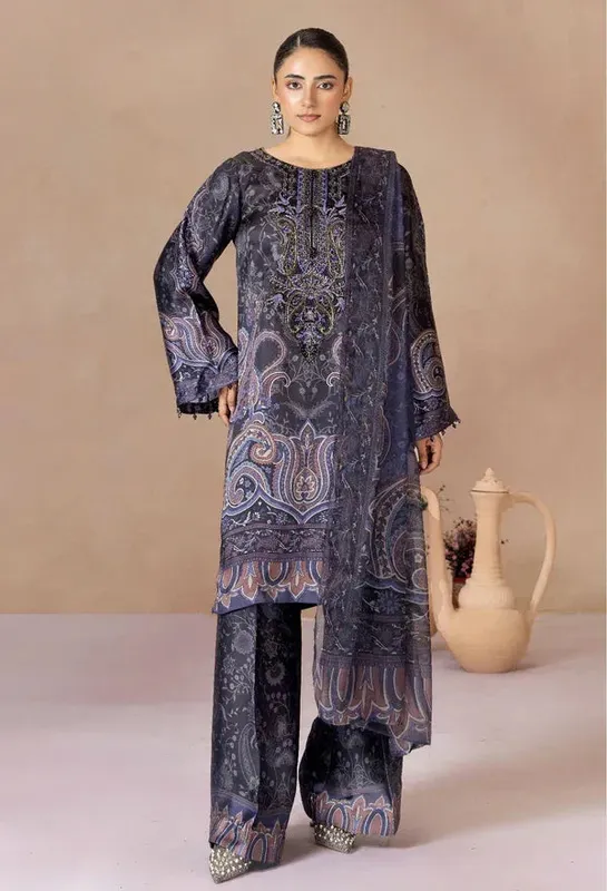 Adans Libas Adans Monochrome Silk Chiffon – view 1 – Poshaq