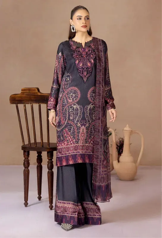 Adans Libas Adans Monochrome Silk Chiffon – view 1 – Poshaq