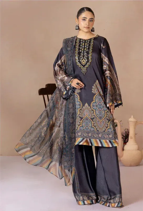 Adans Libas Adans Monochrome Silk Chiffon – view 1 – Poshaq