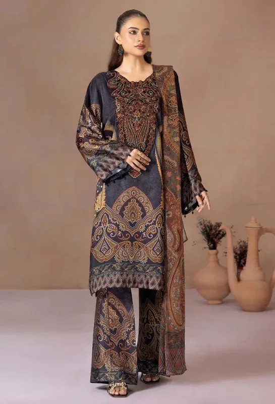 Adans Libas Adans Monochrome Silk Chiffon – view 1 – Poshaq