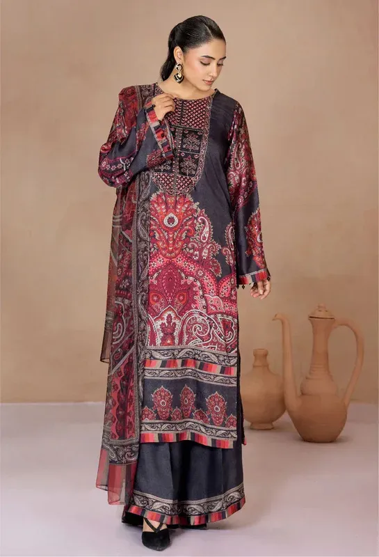 Adans Libas Adans Monochrome Silk Chiffon – view 1 – Poshaq
