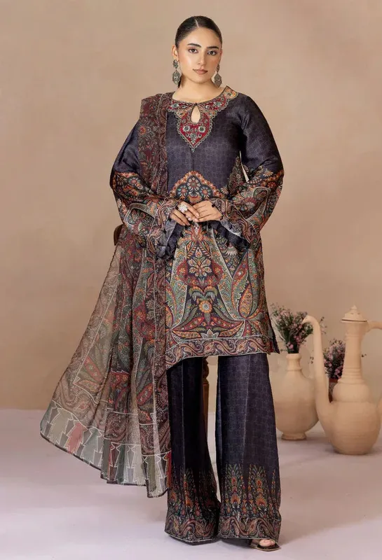Adans Libas Adans Monochrome Silk Chiffon – view 1 – Poshaq