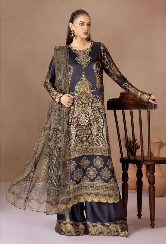 Adans Libas Adans Monochrome Silk Chiffon – view 1 – Poshaq