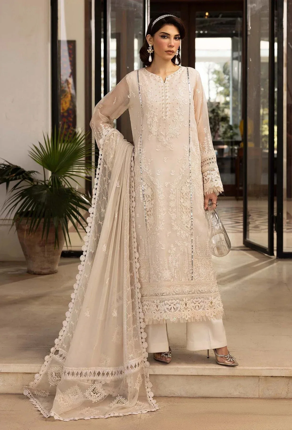 Adans Libas Summers Dream 25 Beige Organza – view 1 – Poshaq