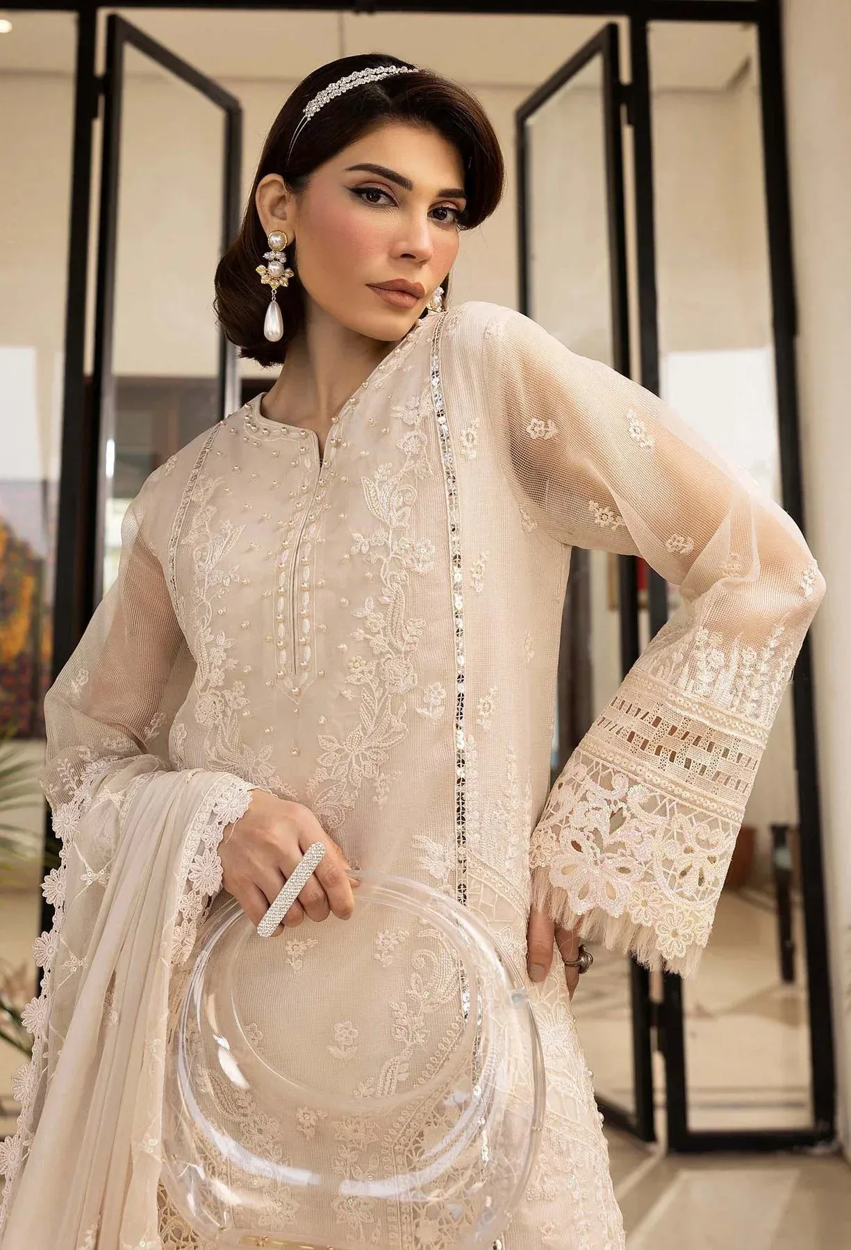 Adans Libas Summers Dream 25 Beige Organza – view 3 – Poshaq