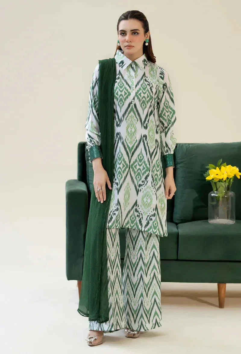 Silk long shirt in a classic cut – view 1 – Poshaq