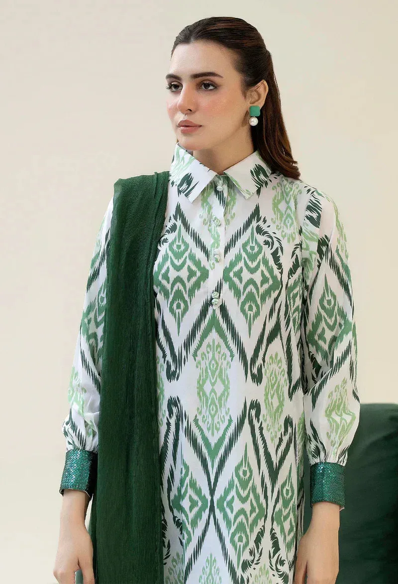 Silk long shirt in a classic cut – view 3 – Poshaq