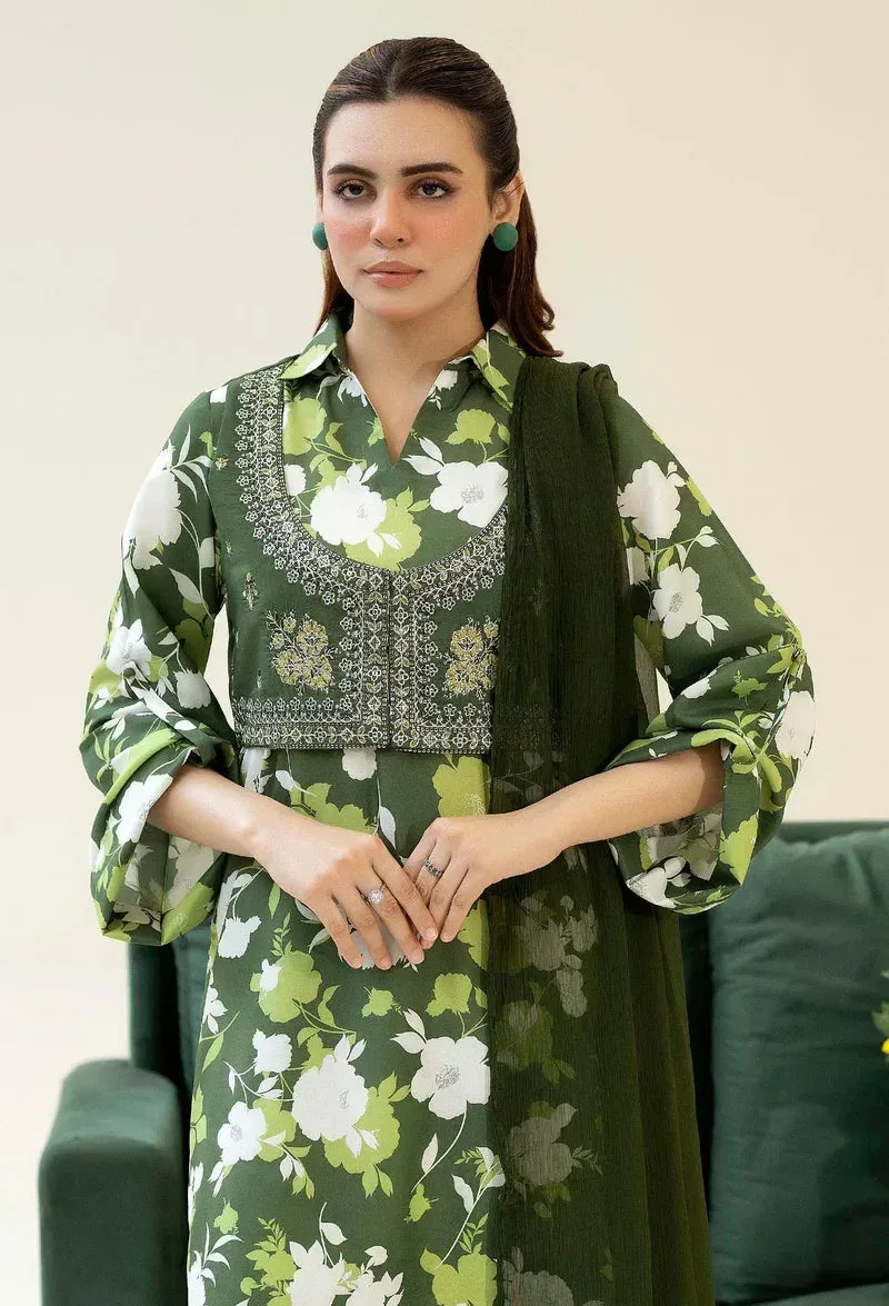 silk long shirt and trouser set with elegant drape – view 4 – Poshaq