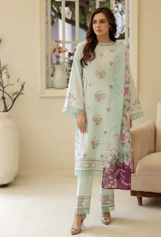 Adans Libas Stitched Embroidered Lawn 3pc Cotton – view 1 – Poshaq