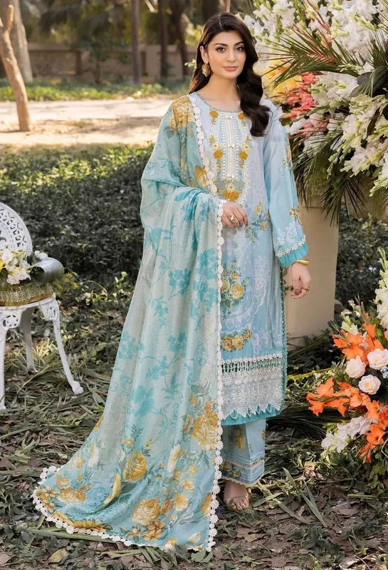 Adans Libas Morzine Lawn 25 Light Blue Satin – view 1 – Poshaq