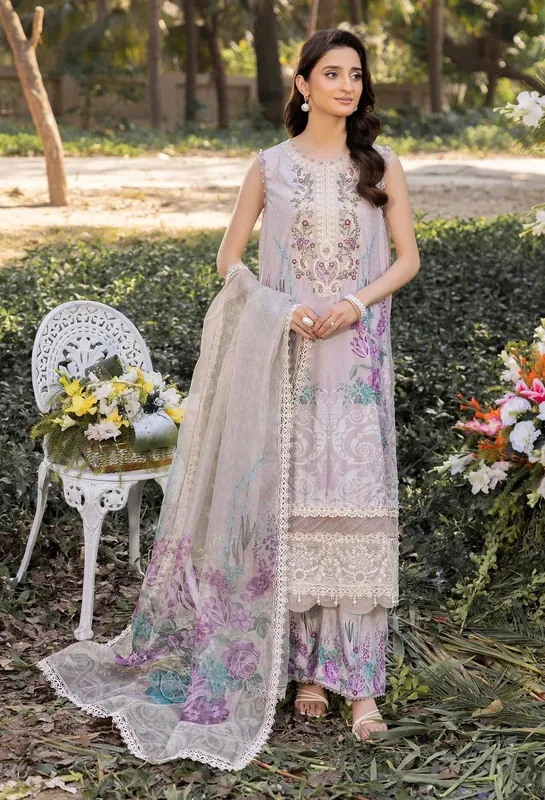 Adans Libas Morzine Lawn 25 Soft Lilac Cotton – view 1 – Poshaq